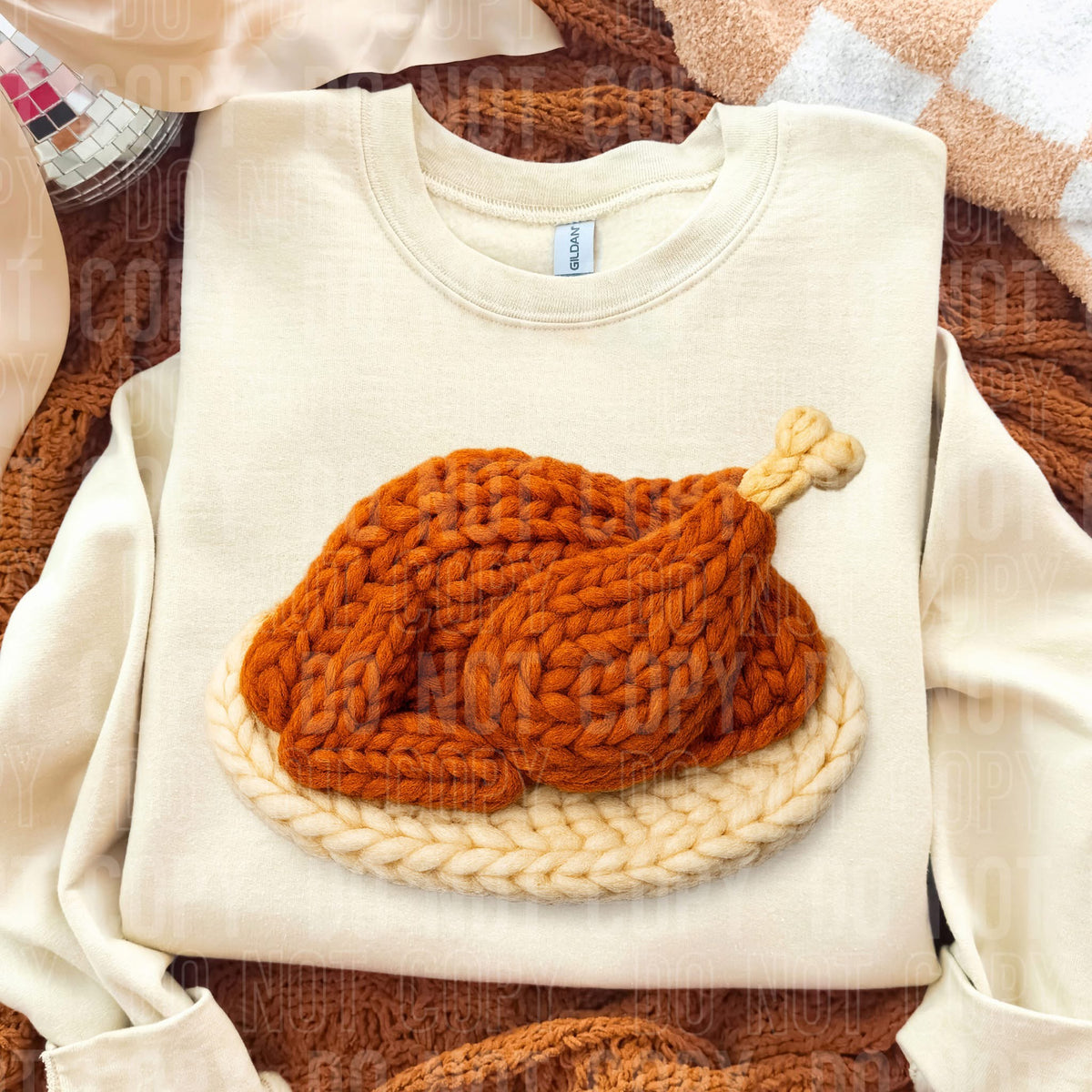 Faux Yarn crochet turkey (Sbb) DTF Transfer