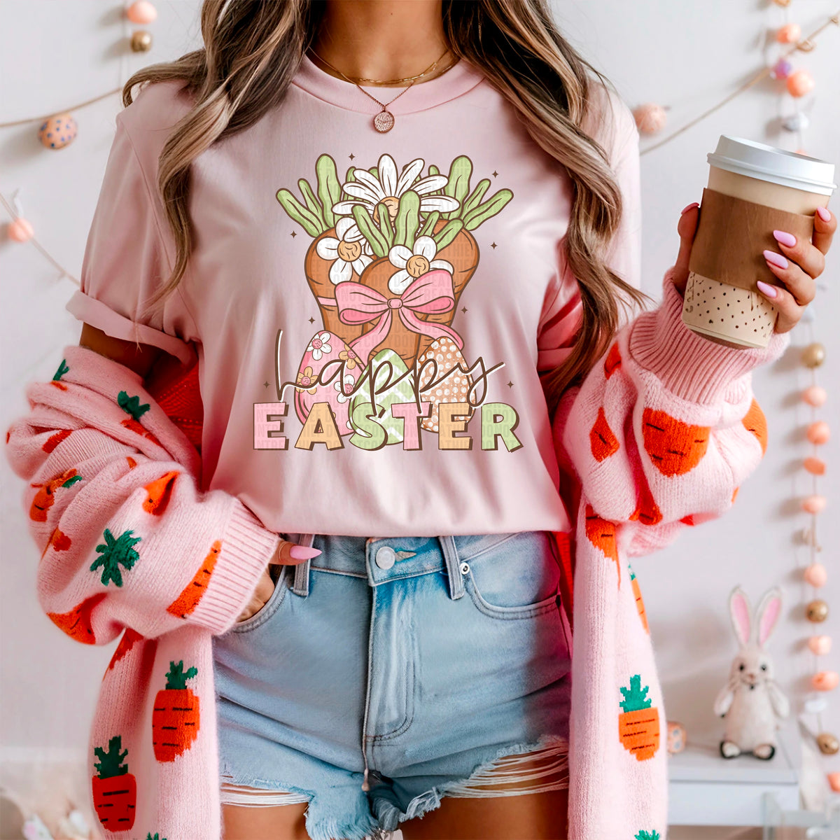 Happy Easter carrots 90447 DTF transfer