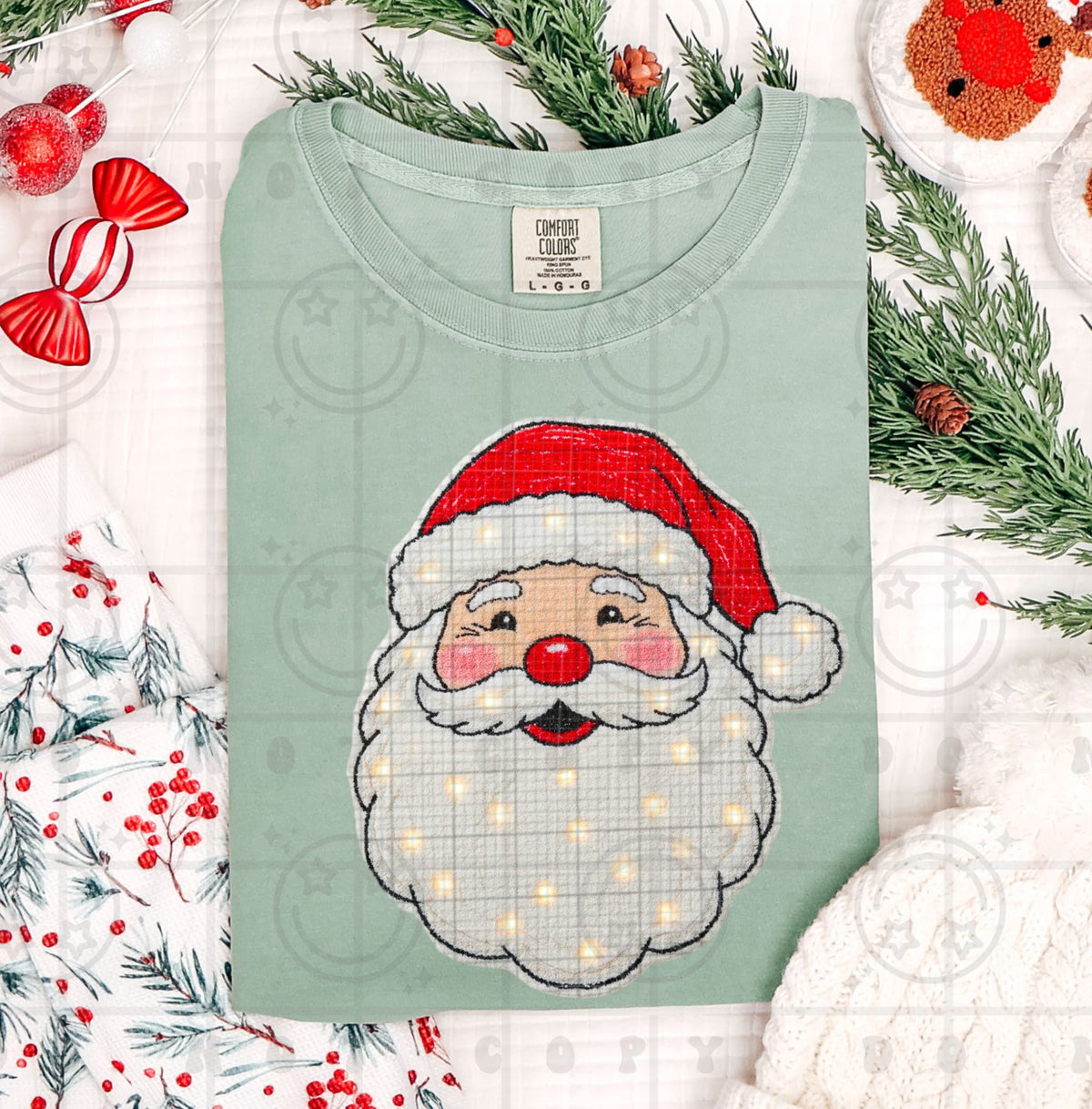 Faux light up Santa (HW) DTF Transfer