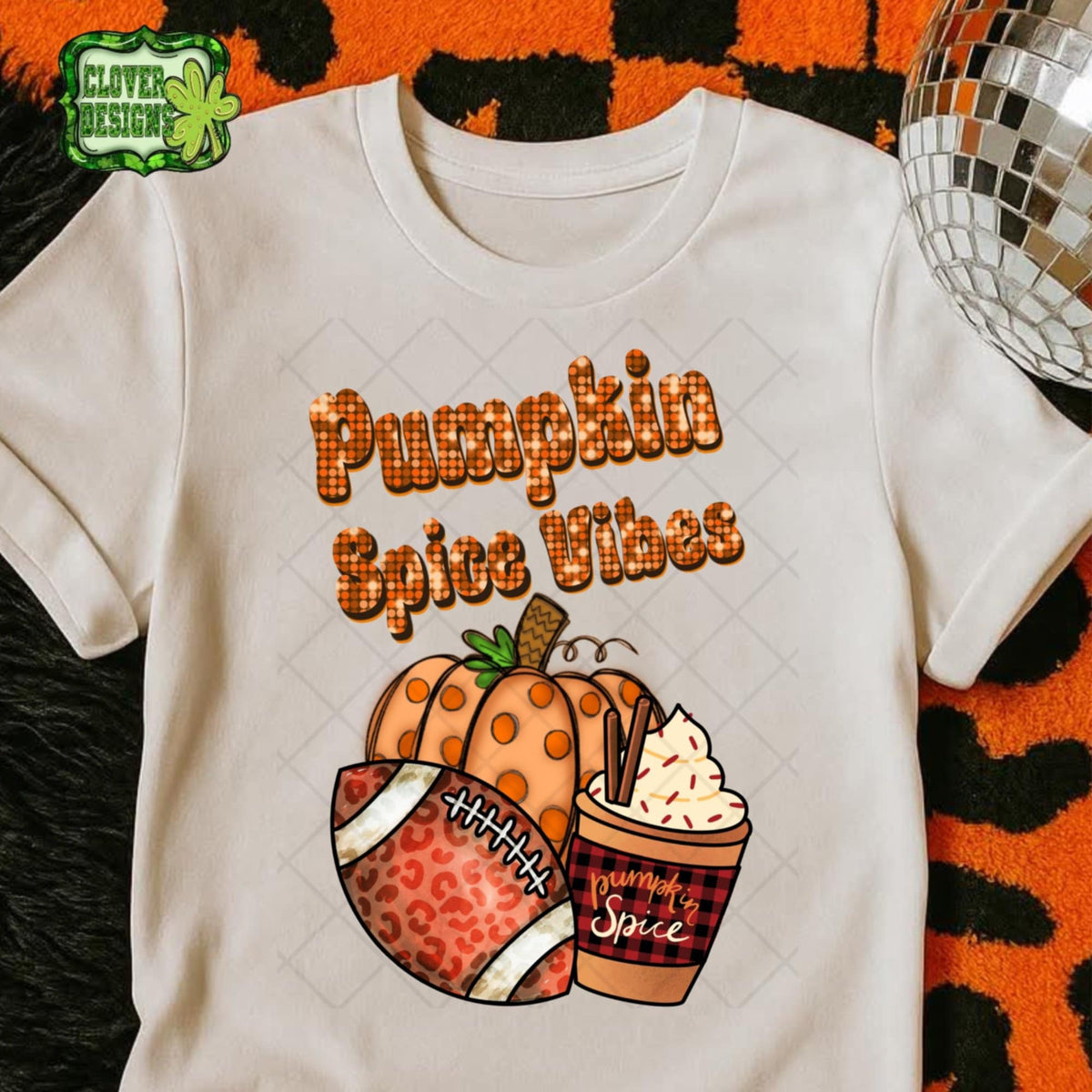 Pumpkin spice vibes with football 107949 DTF transfer