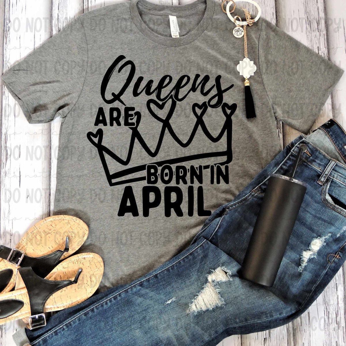 Queens are born in April BLACK (REVEL) 79756 DTF transfer