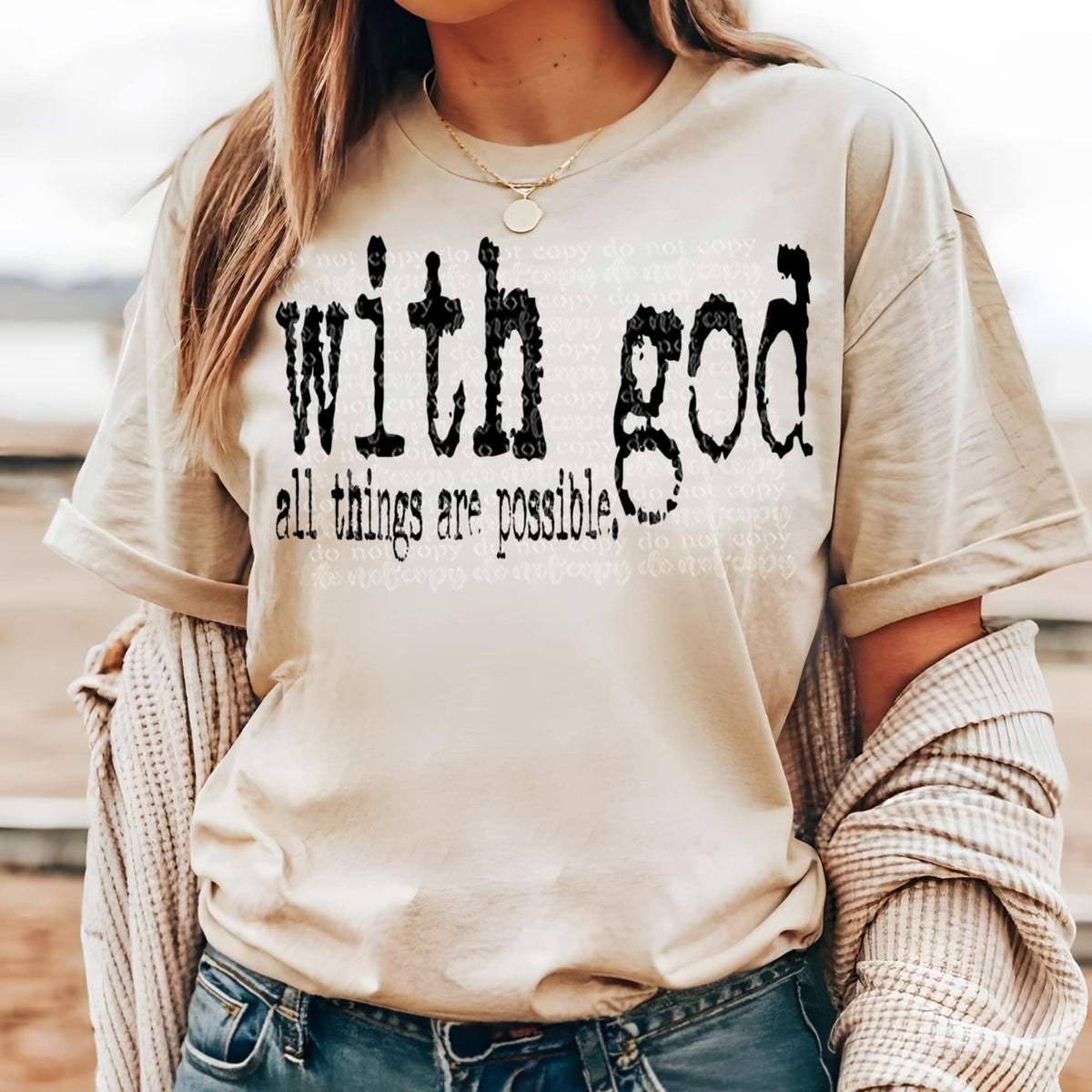 With god all things are possible. (TTD) 94809 DTF transfer