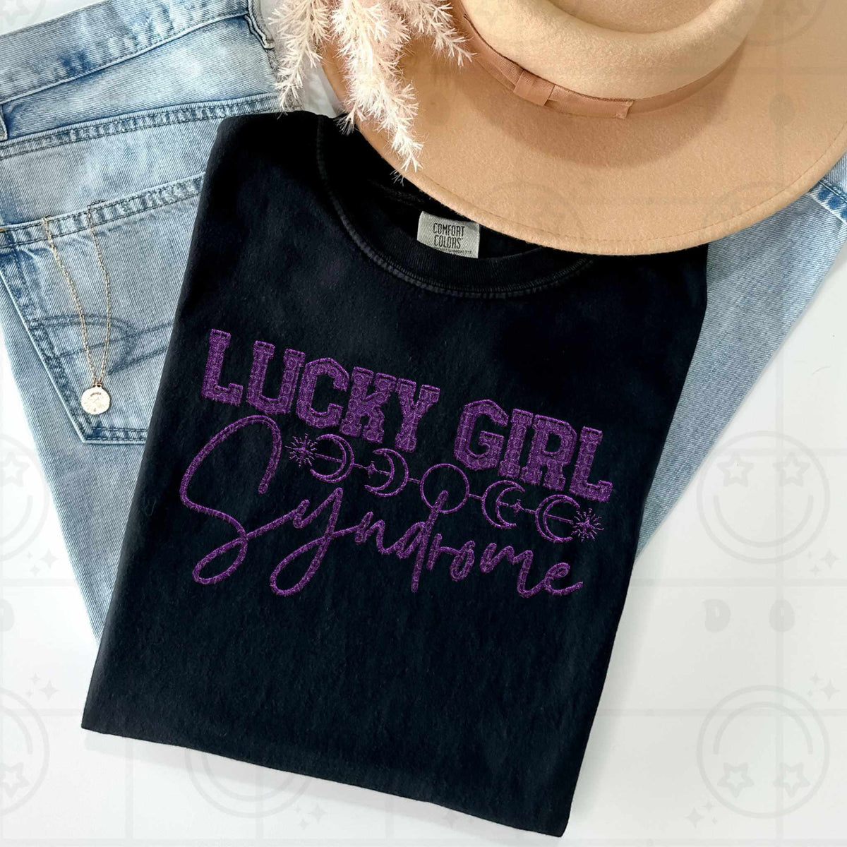 Lucky girl syndrome purple (HW) 79376 DTF transfer