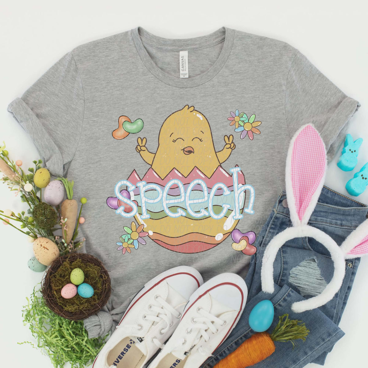 Speech pastel egg with chick (City) DTF transfer