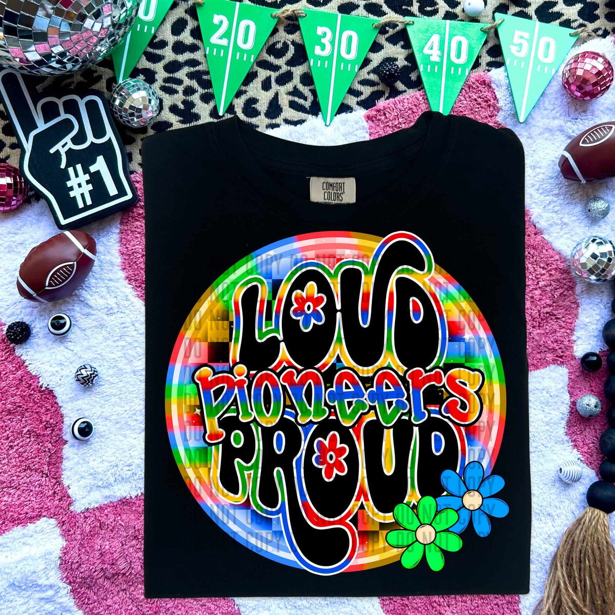 Loud proud pioneers colorful checkered circle (caplinger) 53040 DTF transfer