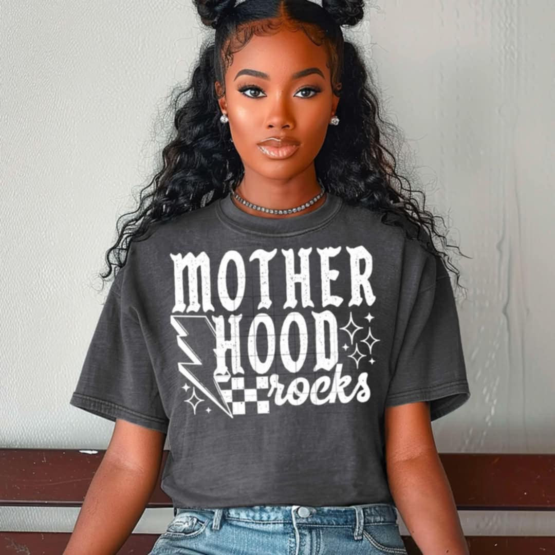 Motherhood rocks WHITE (CSC) 91562 DTF transfer