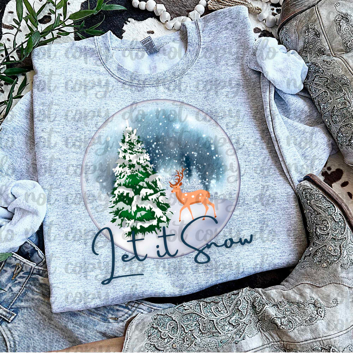 Let it snow globe (vintage) 60723 DTF transfer