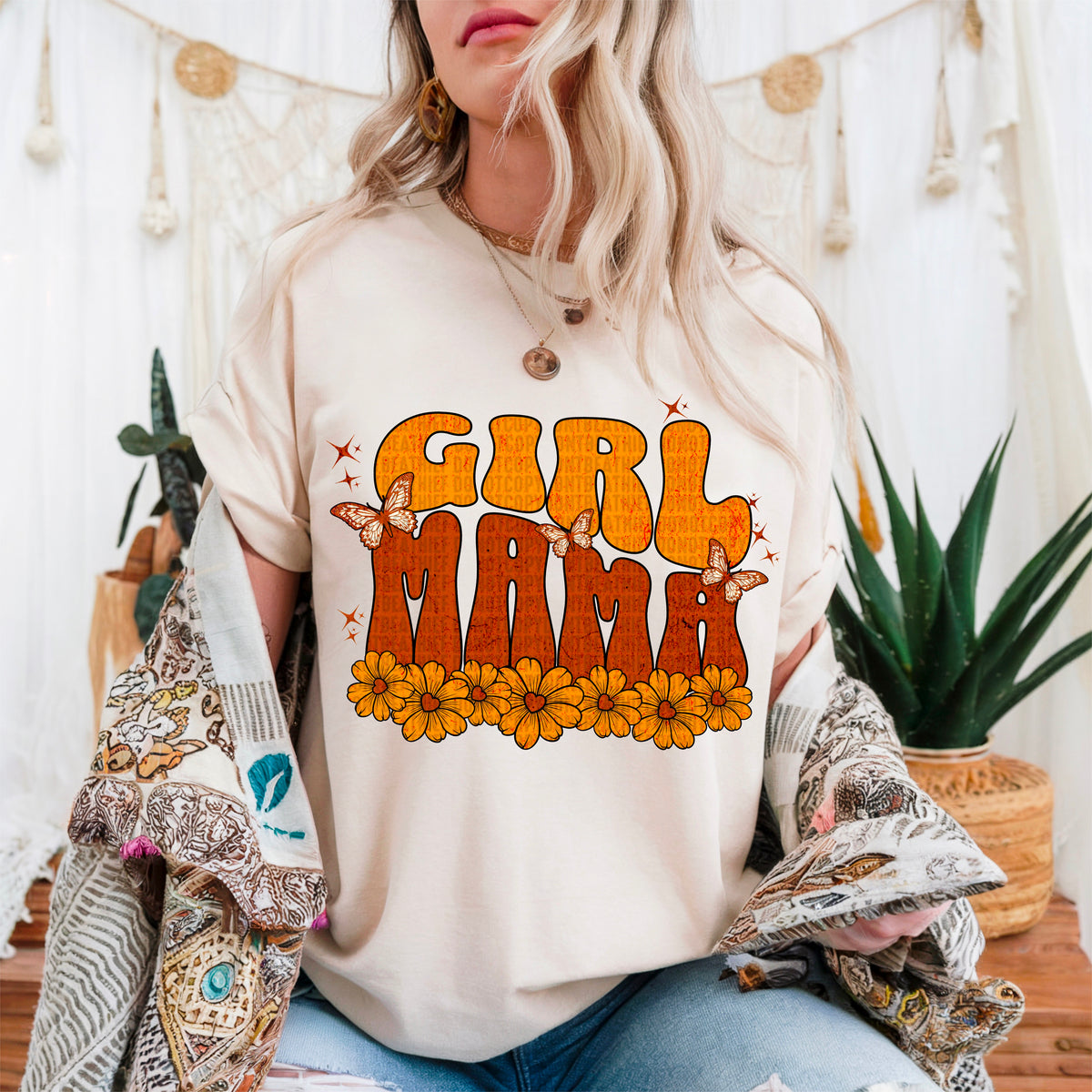 Girl mama sunflowers 93725 DTF transfer