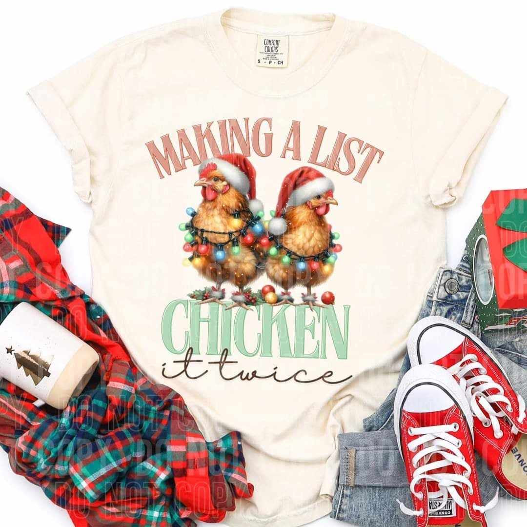 Make a list chicken it twice (SBB) 62343 DTF transfer