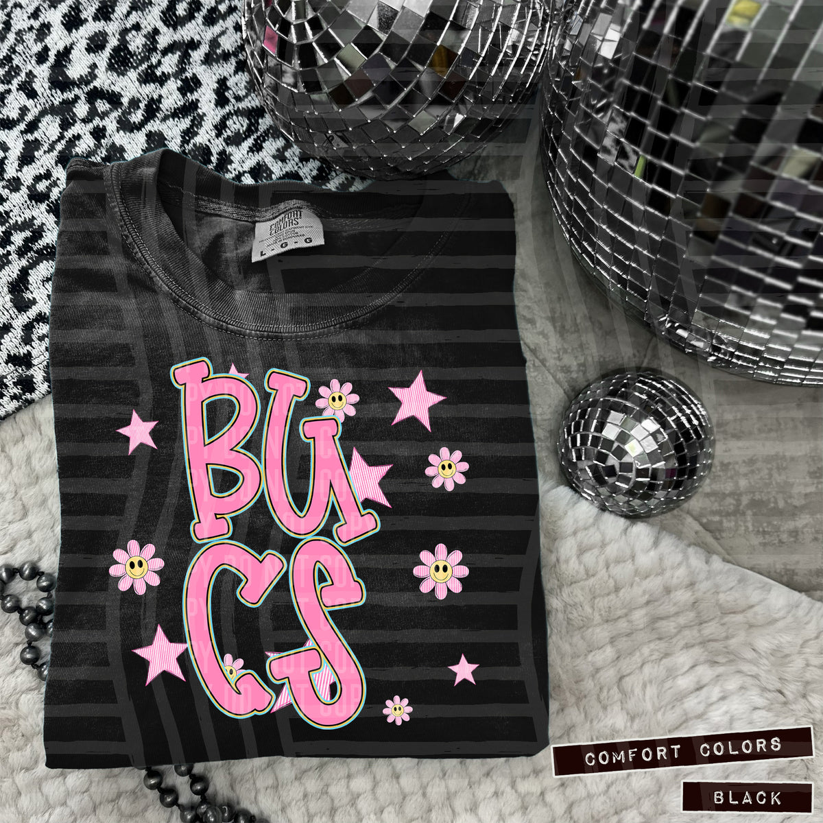 Bucs Pink Flowers And Stars 104911 DTF transfer