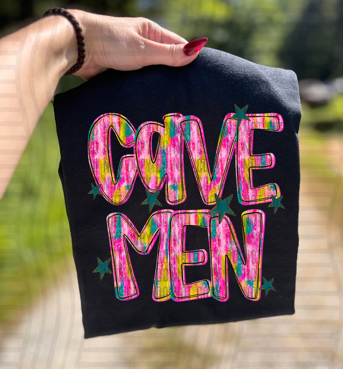 Cavemen Pink Brushstroke (Caplinger) DTF Transfers