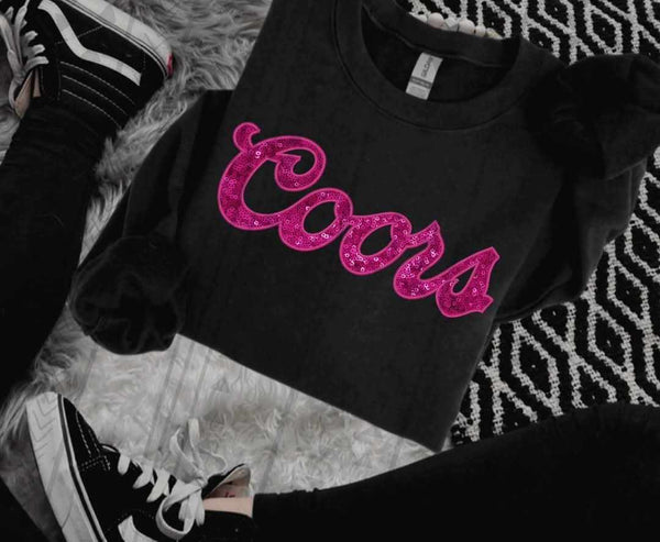 Coors pink sequin 75007 DTF transfer