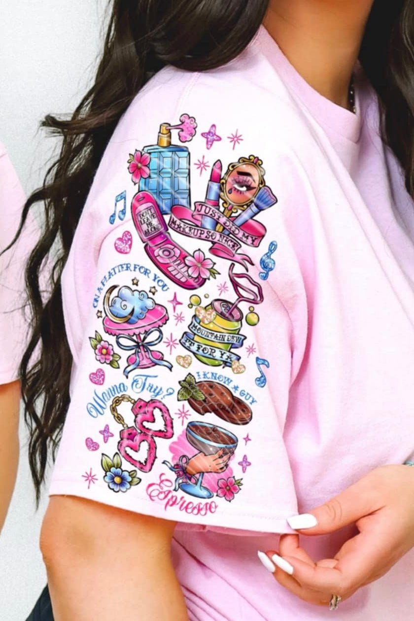 Girly sleeve DTF transfer