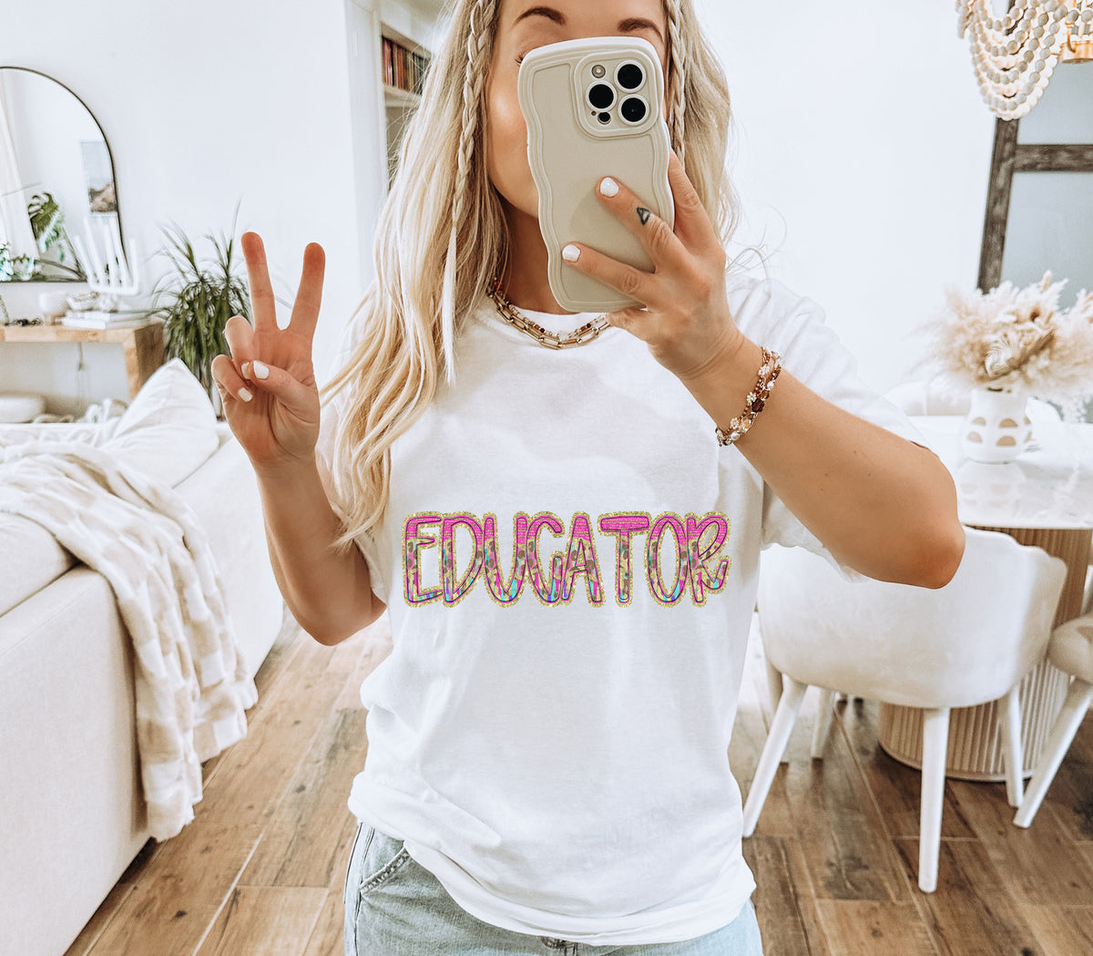 Pink and Leopard EDUCATOR (Caplinger) DTF transfer