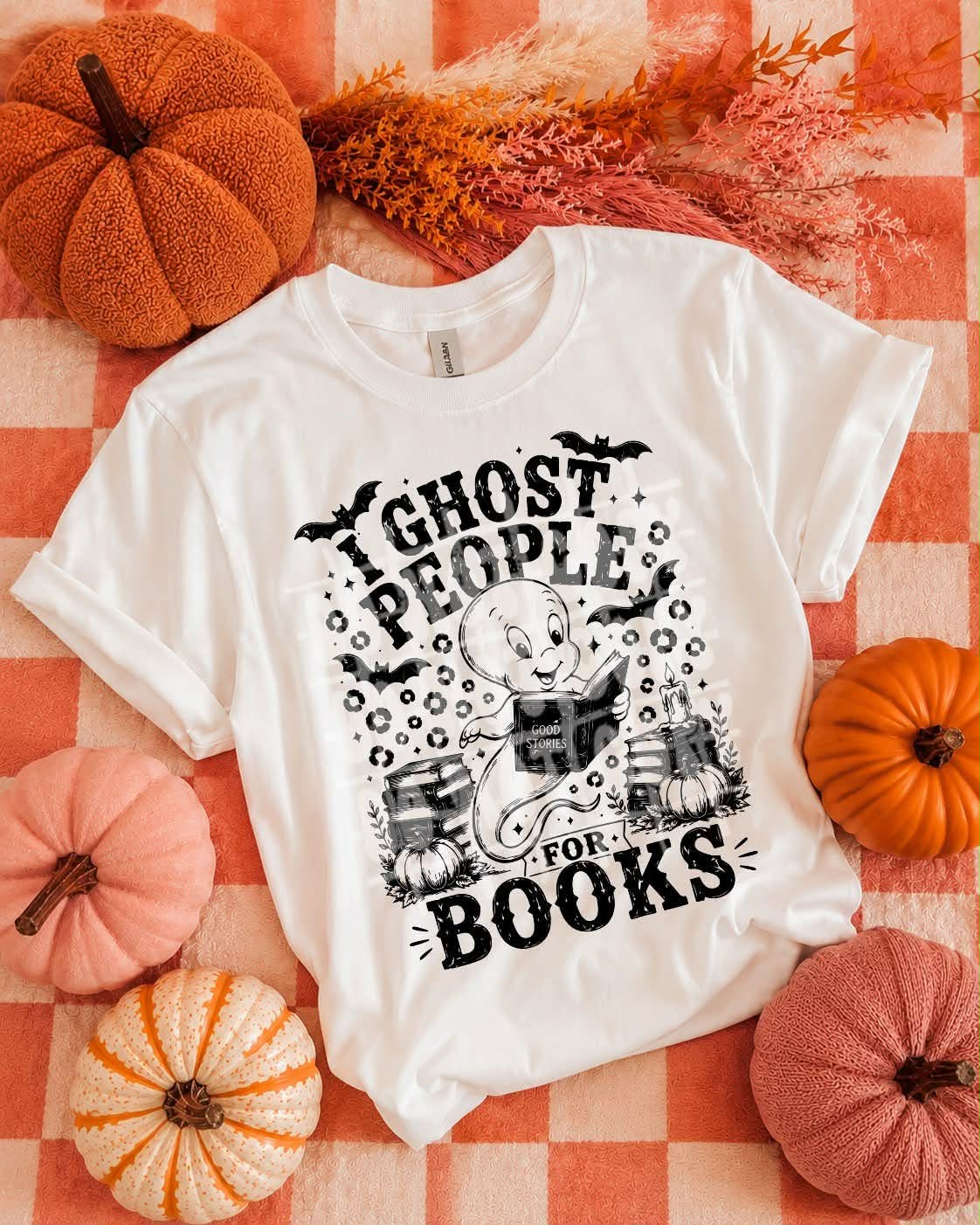 I ghost people for books (black) Sunday Special DTF transfer