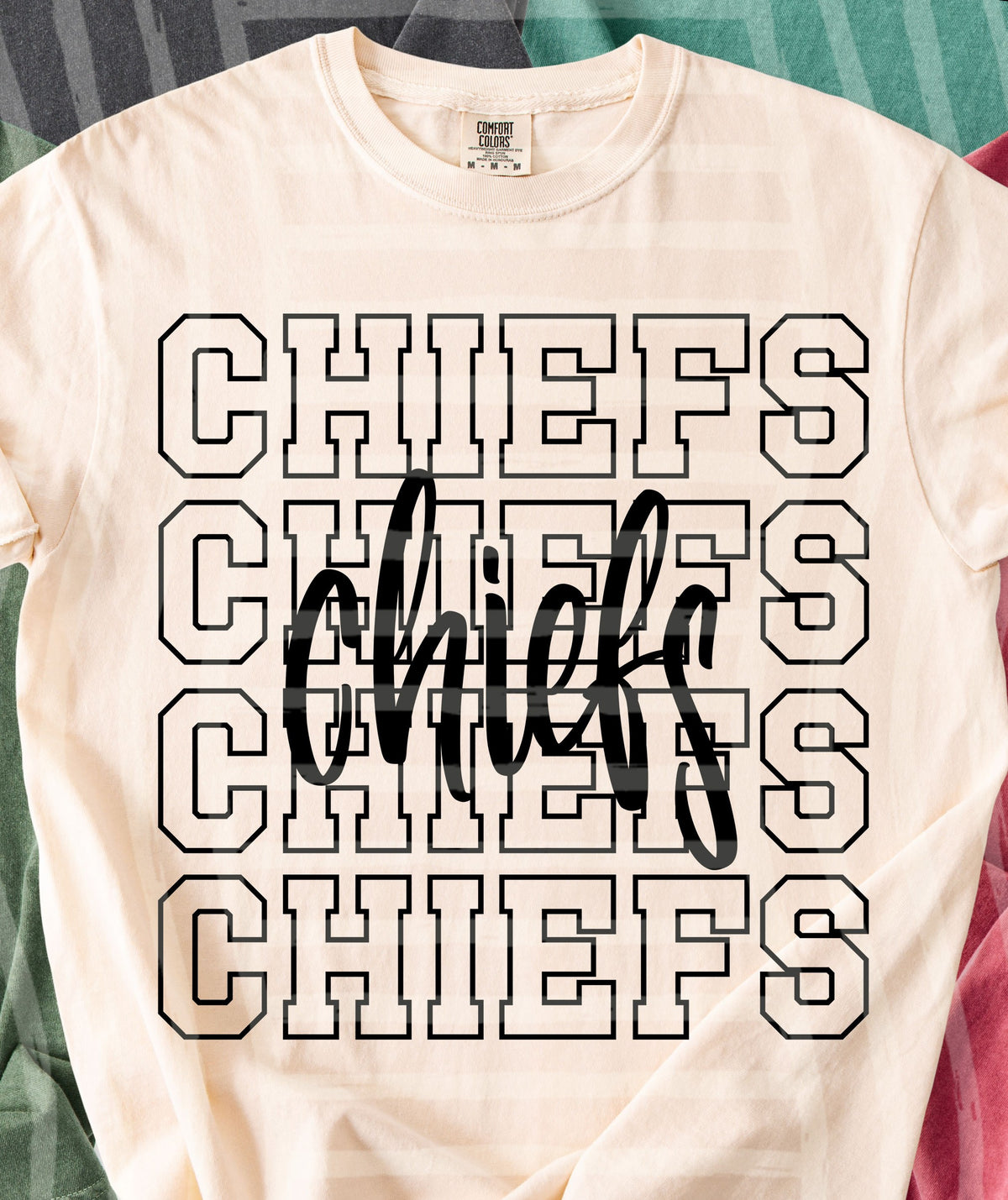 chiefs simple stacked outlines (Caplinger) DTF Transfer