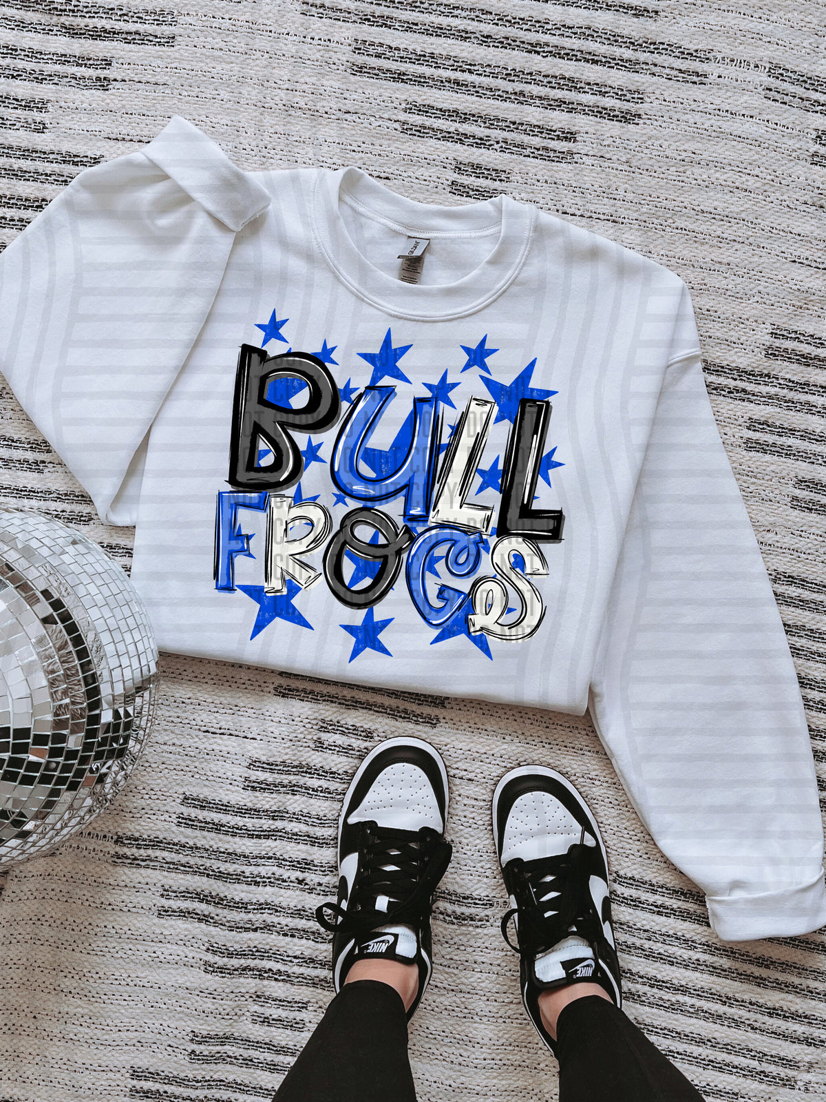 bullfrogs black and blue with blue stars (caplinger) DTF Transfer