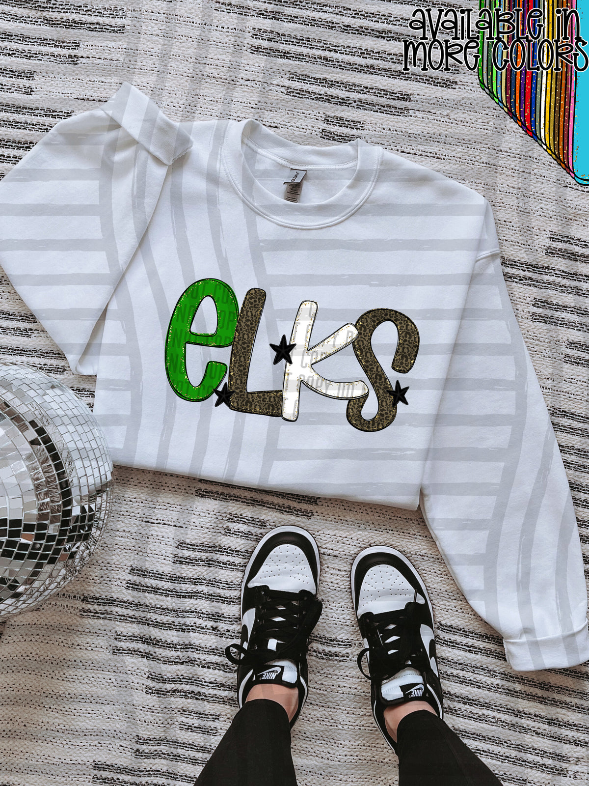 green, gray and white, elks stacked (Caplinger) DTF Transfer
