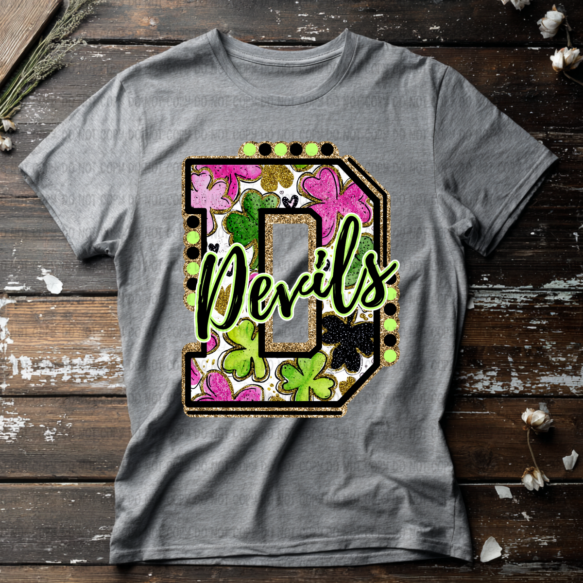 Devils letter St. Patrick's Day Pink (Revel) DTF Transfer