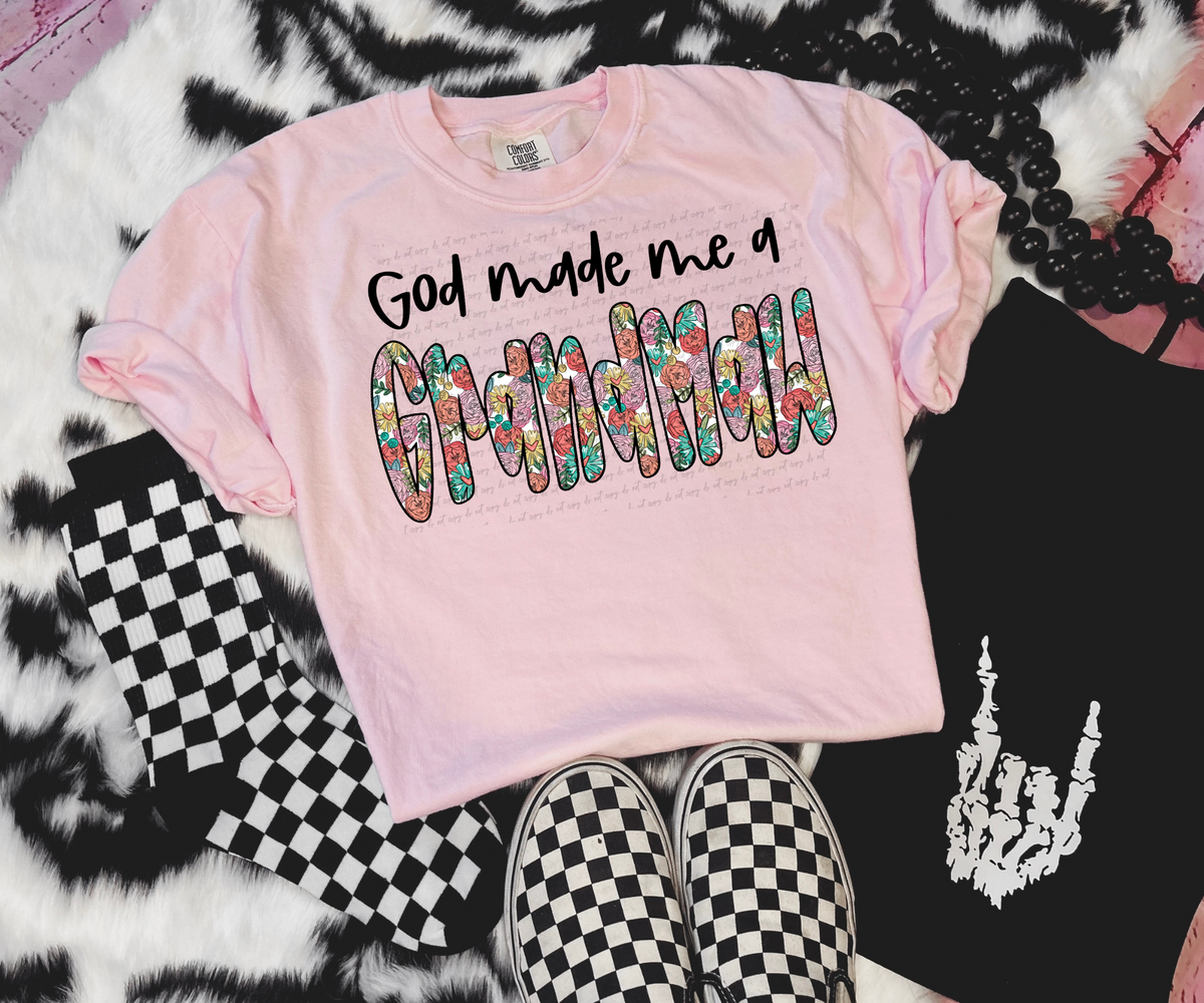 God made me a grandmaw florals 28776 DTF Transfer