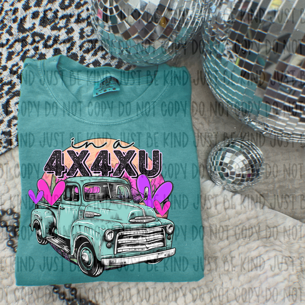 4X4XU Teal Pickup (Revel) 72735 DTF Transfer
