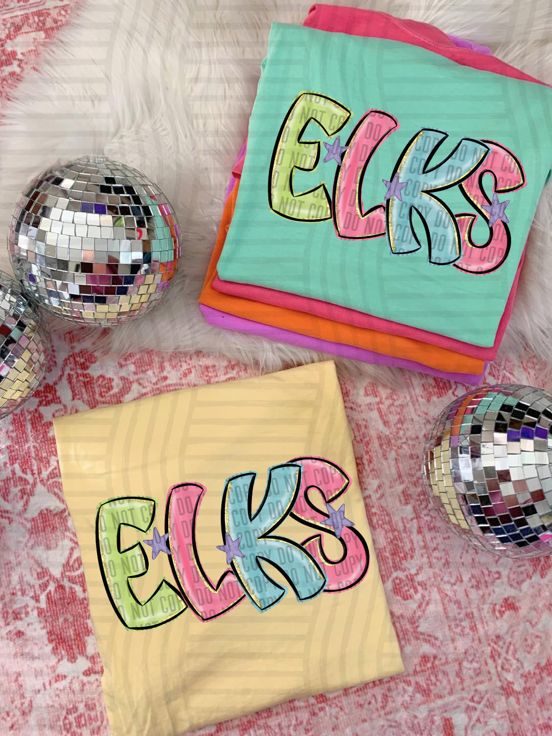 Elks Glittery & Preppy Mascots (Caplinger) DTF transfer