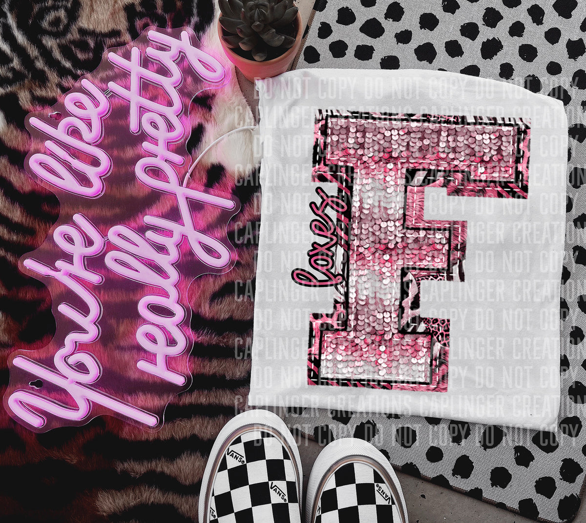 Foxes wild and pink (Caplinger) DTF transfer