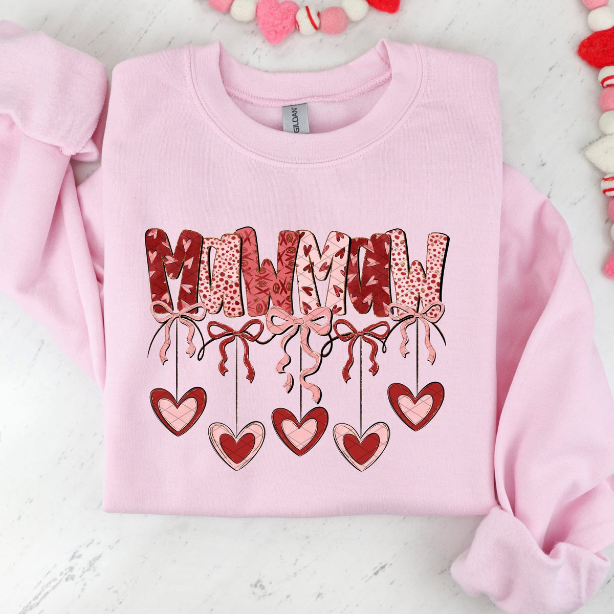 Mawmaw hearts and bows (SDD) DTF transfer