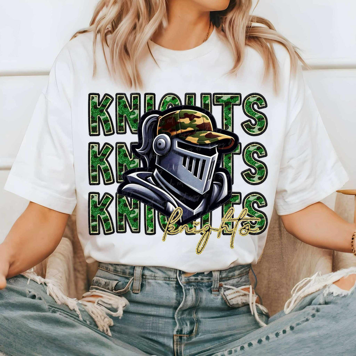 Knights camo stacked (VIRGO) 70562 DTF transfer