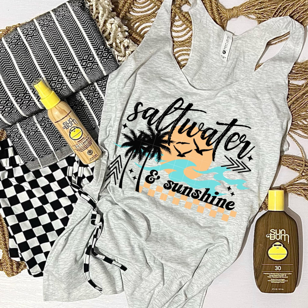 Saltwater & sunshine black font (CSC) 98926 DTF transfer