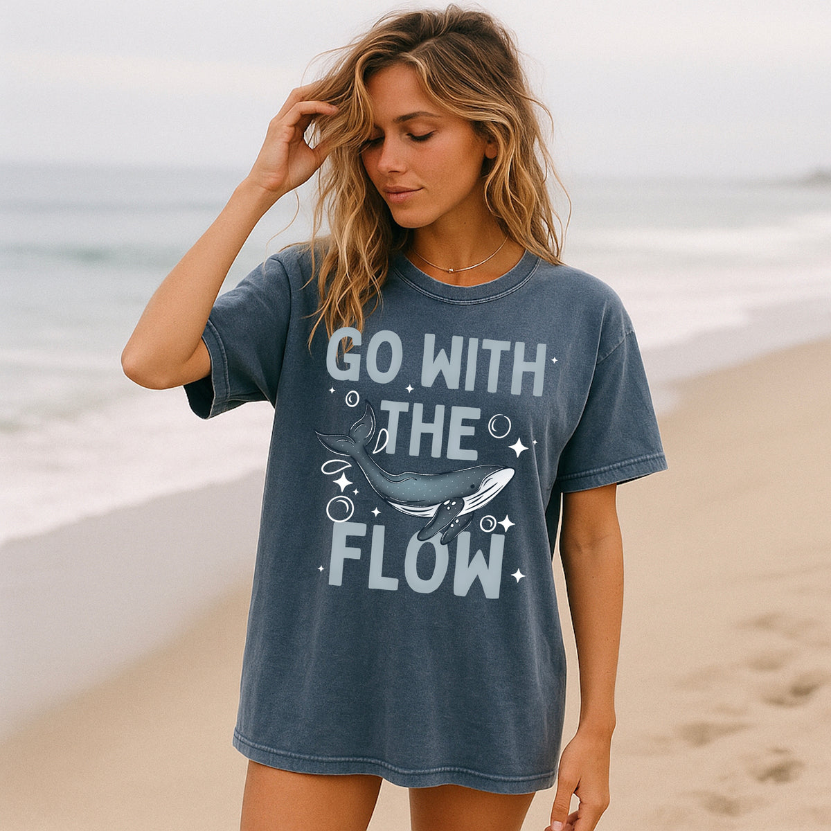 Go with the flow (light blue) (CSC) DTF Transfer