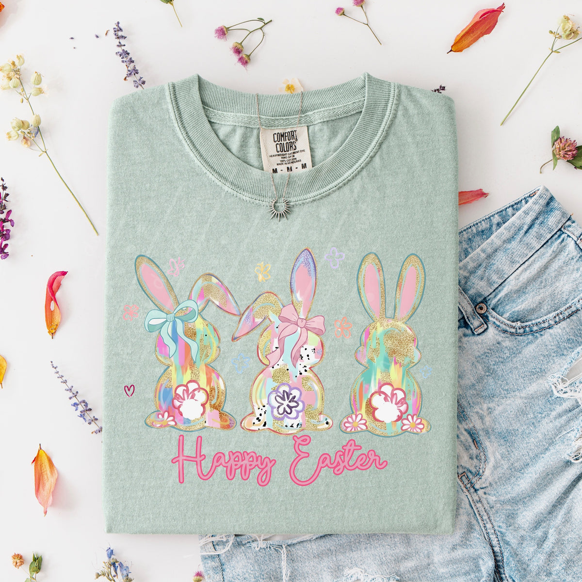 Happy Easter bunny backs DTF Transfer