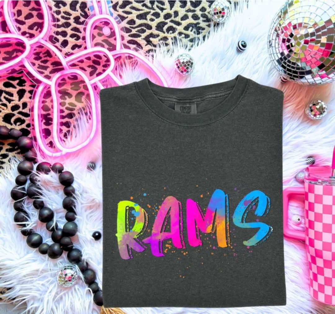 Rams Neon Splatter (S&G) 100036 DTF transfer