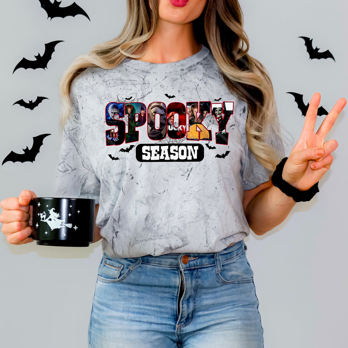 Spooky Season Halloween movie collage letters 111846 DTF transfer