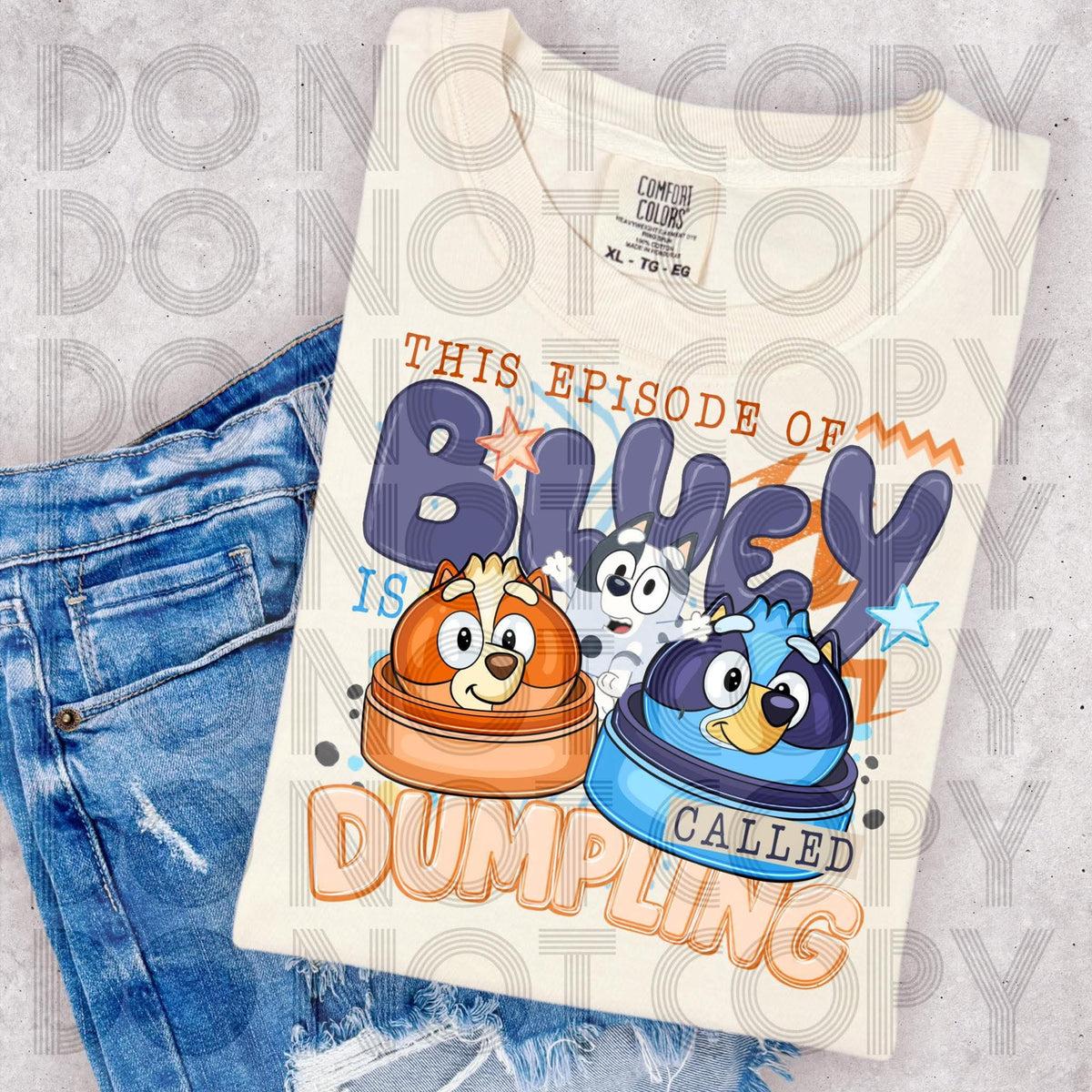 This episode of Bluey is called dumpling (SDD) DTF Transfer