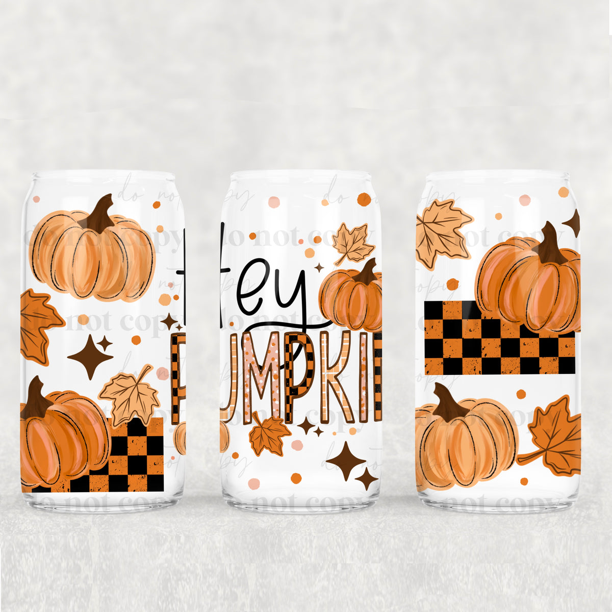 Hey Pumpkin checker (CSC) UV DTF WRAP