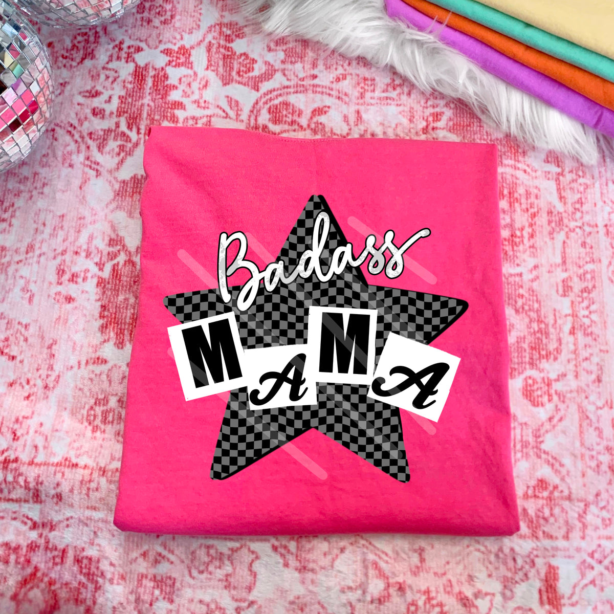 Badass Mama Checker Star 110731 DTF transfer