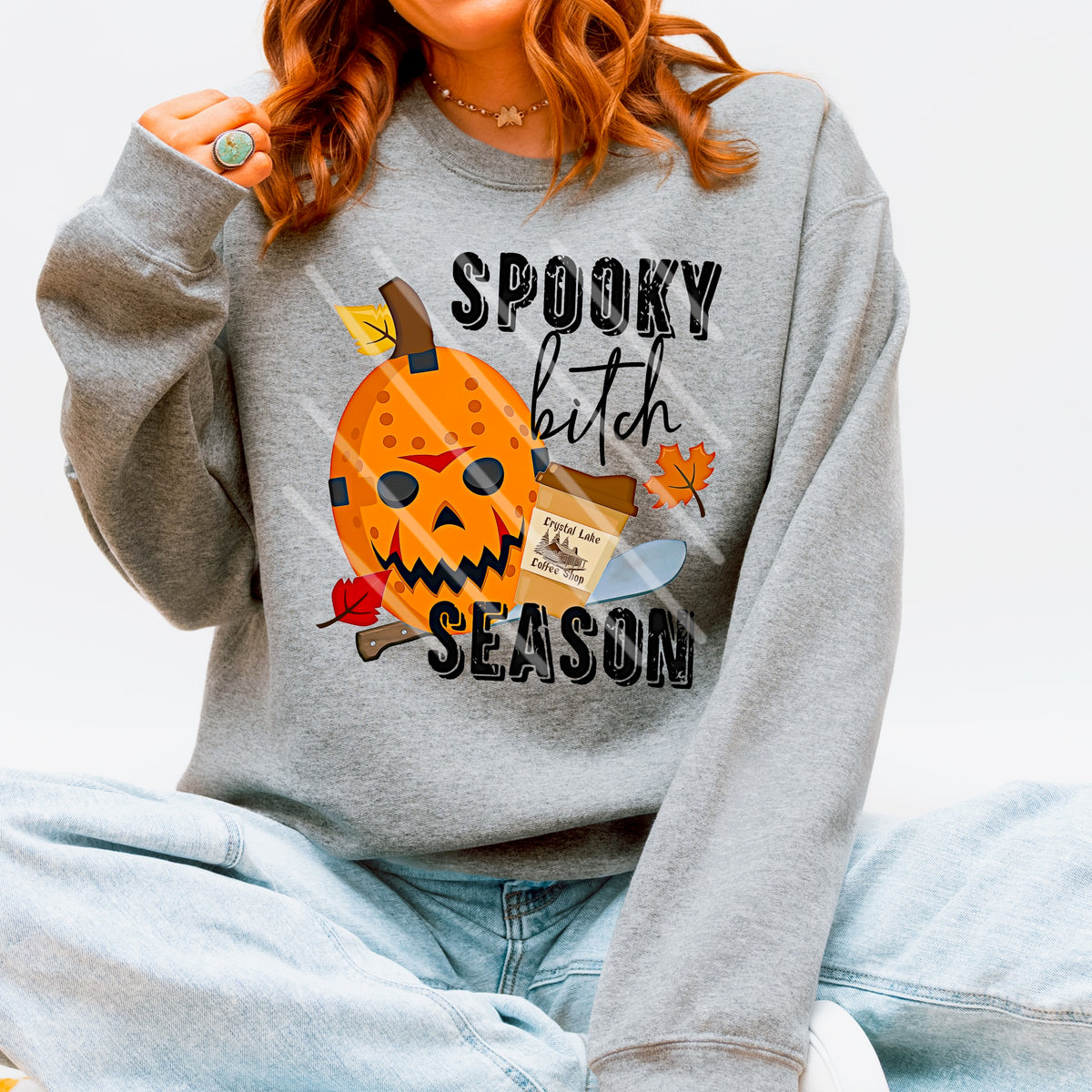 Spooky Bitch Vibes pumpkin mask 114012 DTF transfer