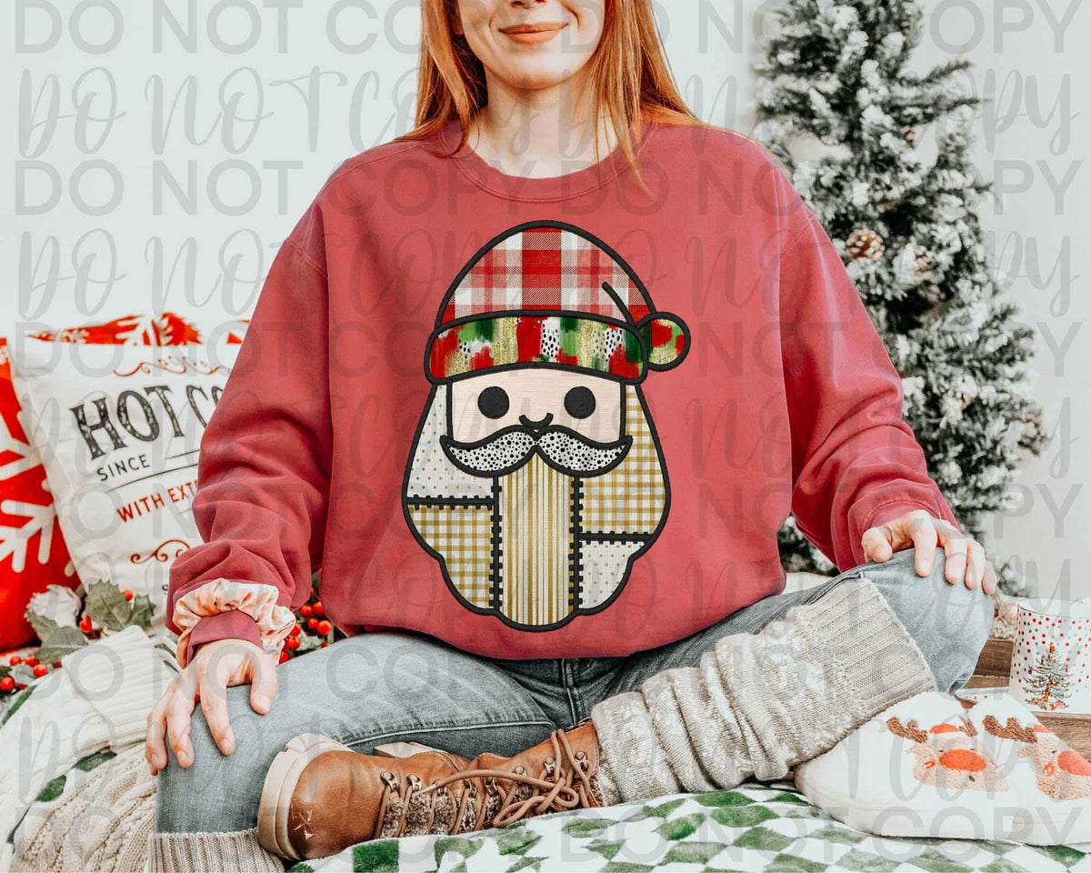 Patchwork Santa (light skin tone) Revel 112807 DTF Transfer