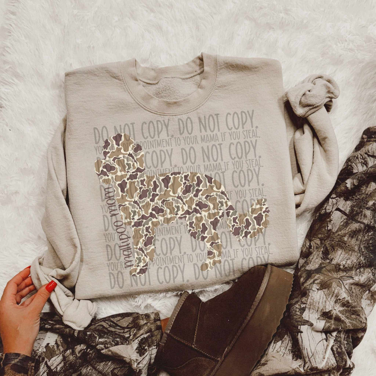 Maltipoo mom CAMO (SWD) DTF transfer