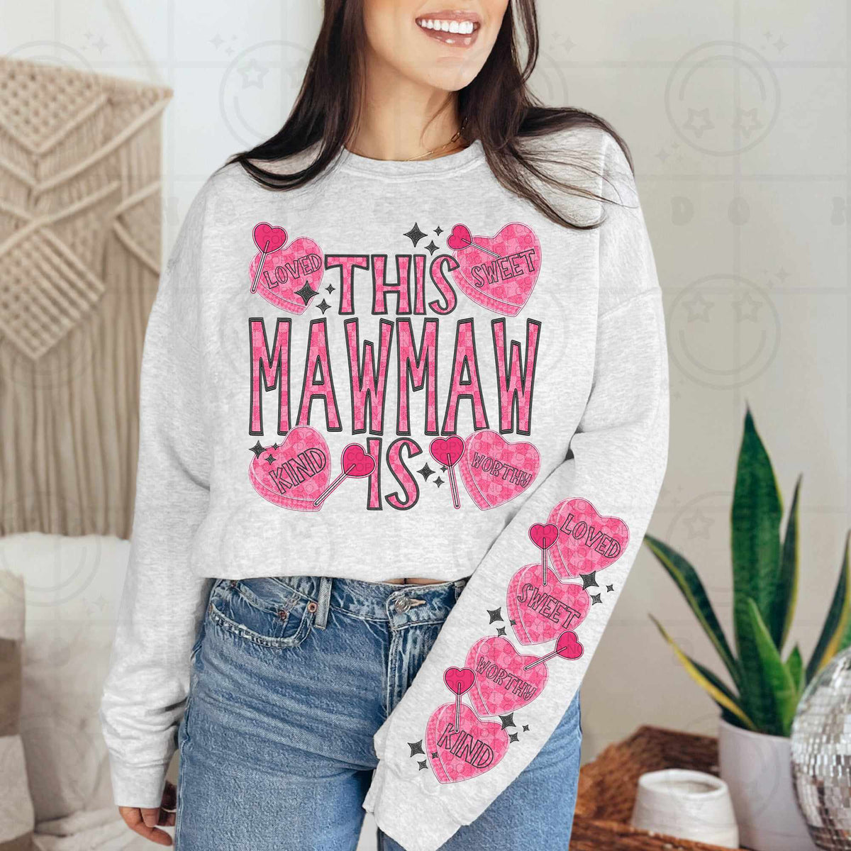 This mawmaw is candy hearts FRONT (HW) 75553 DTF transfer