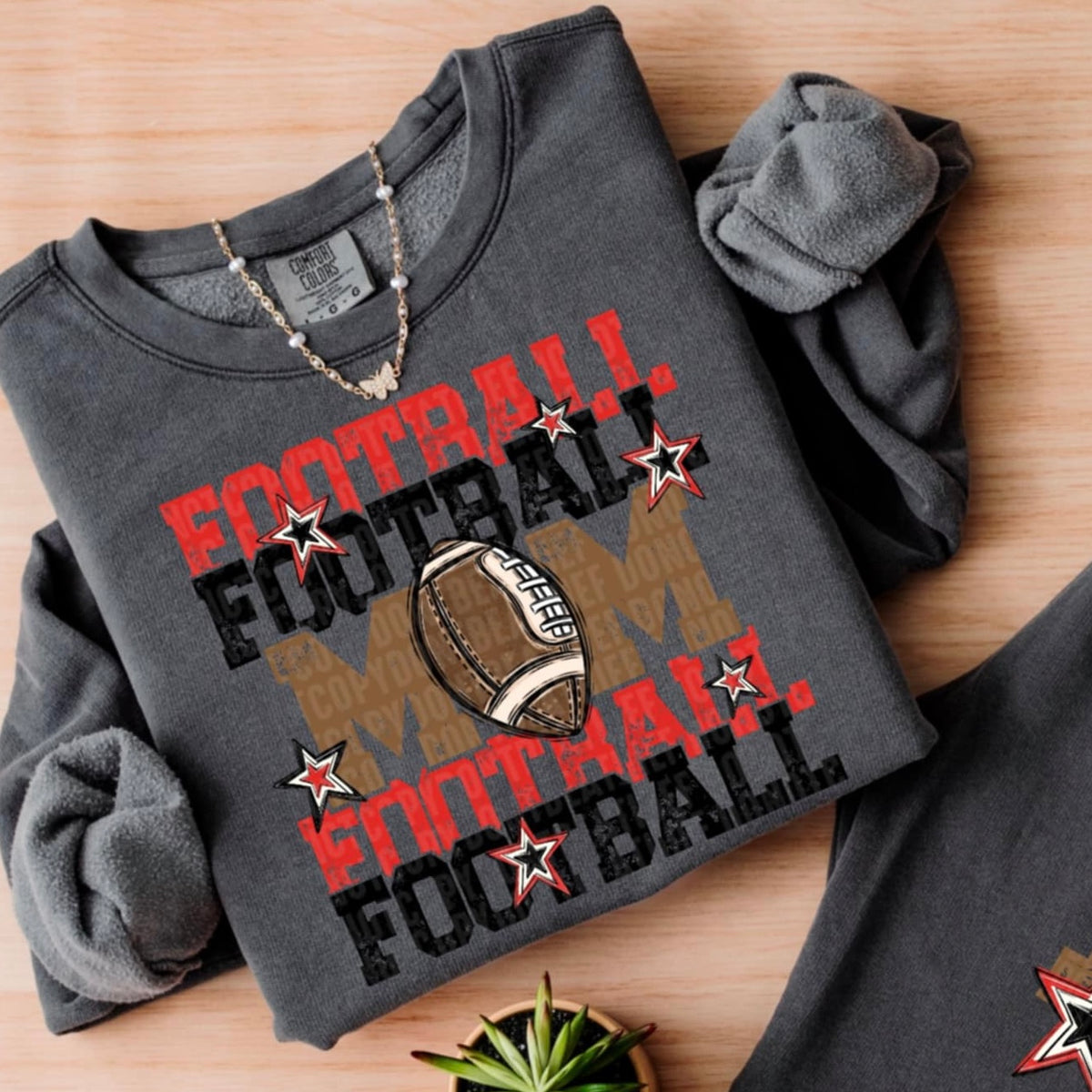 Football Mom SDD red/black DTF Transfer