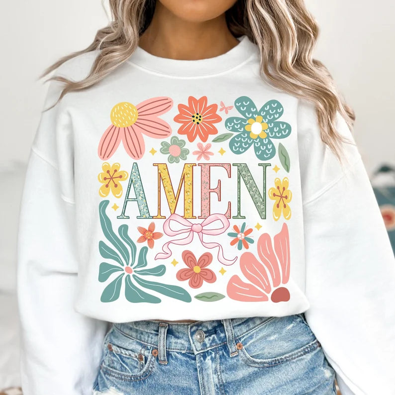 Amen pastel flowers 94729 DTF transfer