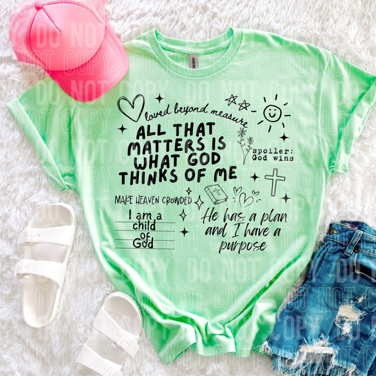 All that matters is what god thinks of me doodles (SBB) 107630 DTF transfer