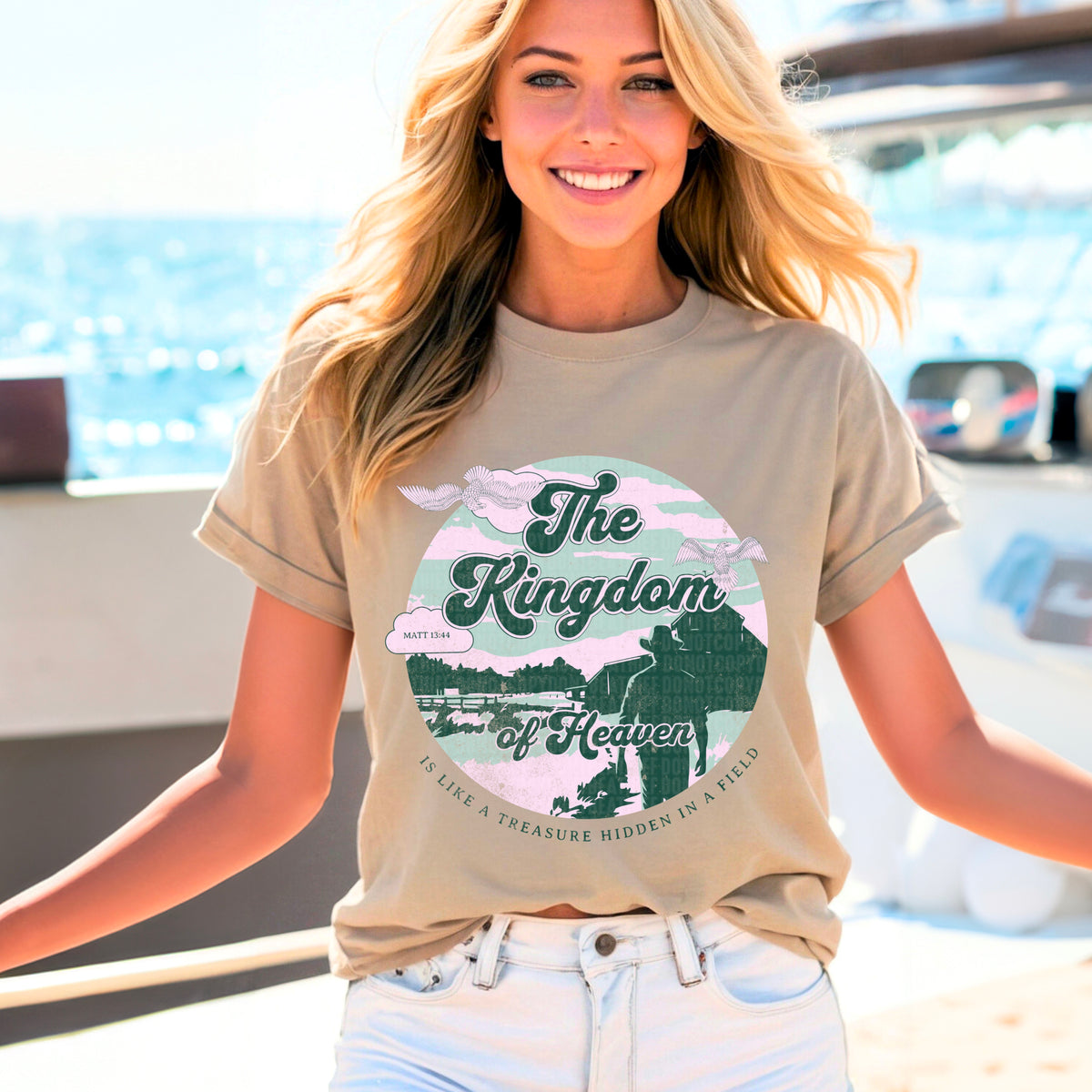 The kingdom of heaven purple and green 95489 DTF transfer