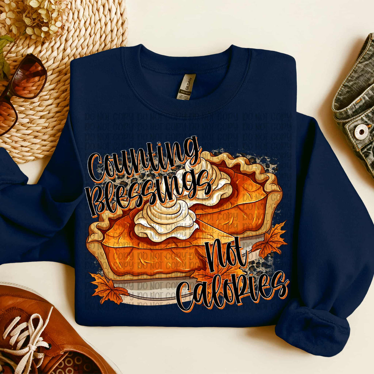 Counting Blessings not Calories (VP) DTF transfer