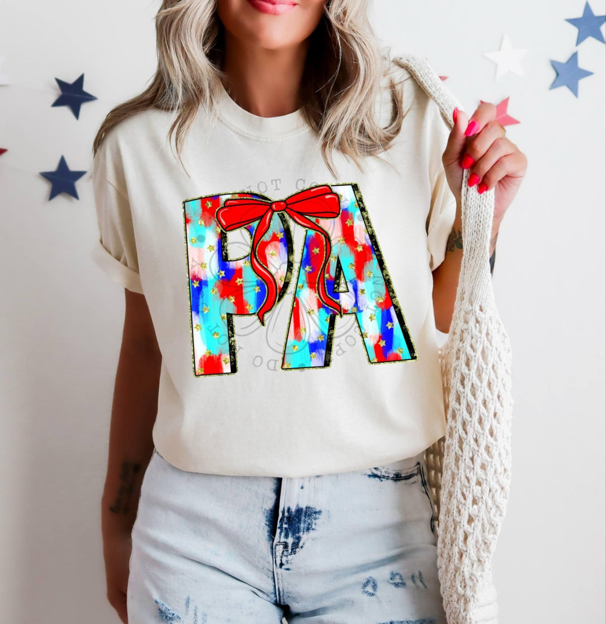 Patriotic brushstroke states DTF transfers