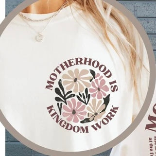 Motherhood is kingdom work red font POCKET 67637 DTF transfer