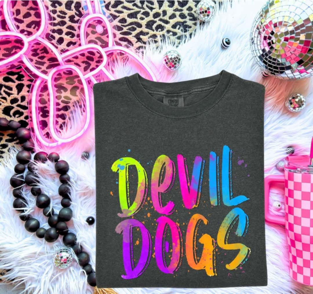 Devil Dogs Neon Splatter (S&G) 99974 DTF transfer