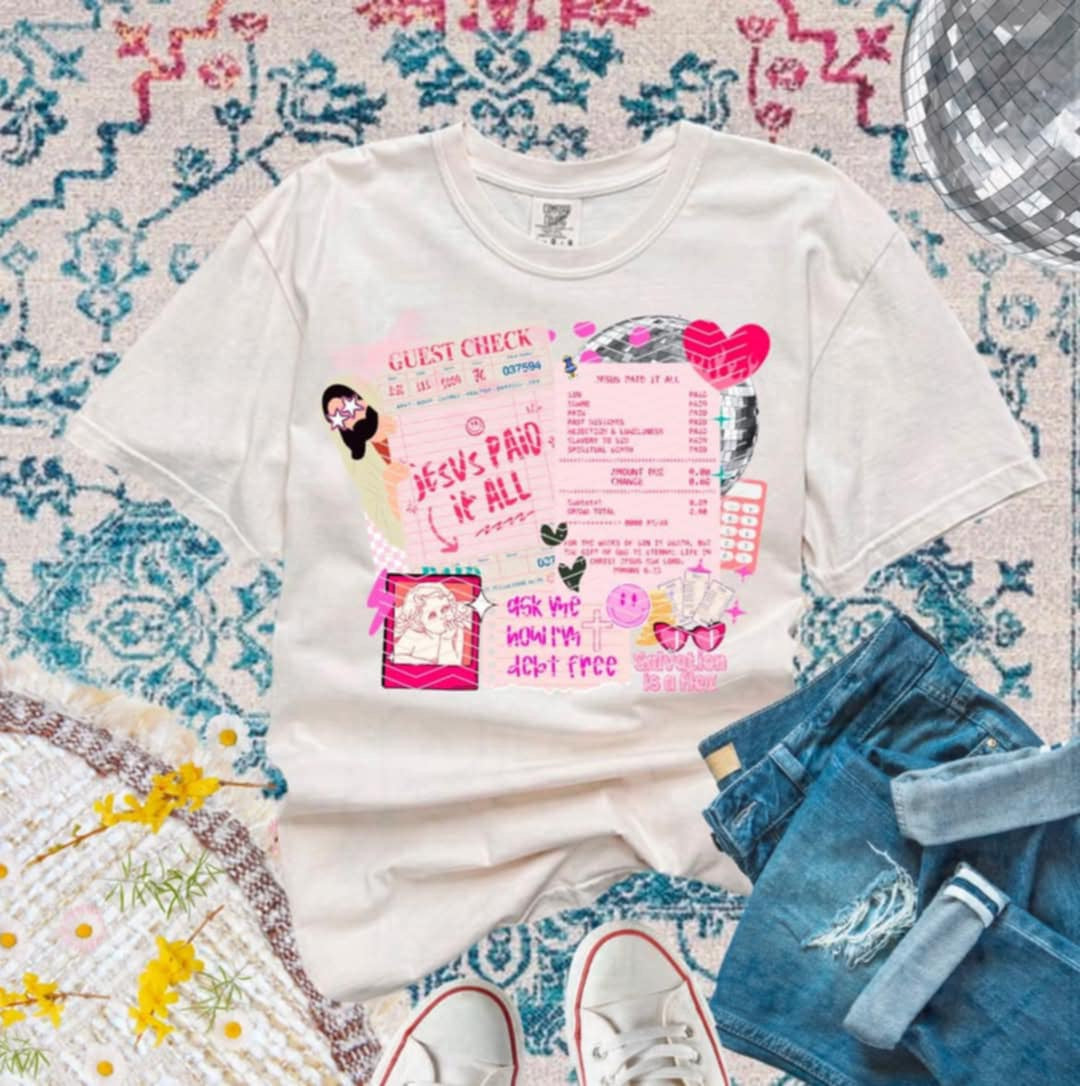 Jesus paid it all pink guest check 91409 TF transfer